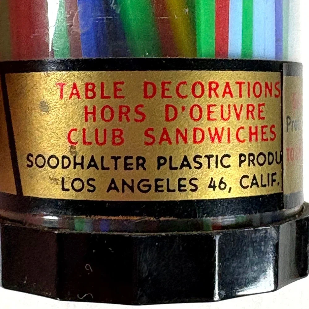 Vintage Soodhalter Pic-A-Pic Plastic Cocktail Picks Dispenser Multi-Color 350ct